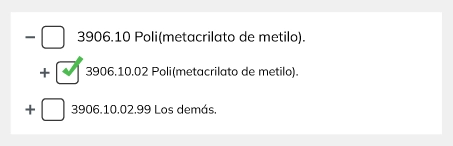 Subpartida de segundo nivel de la clasificación arancelaria