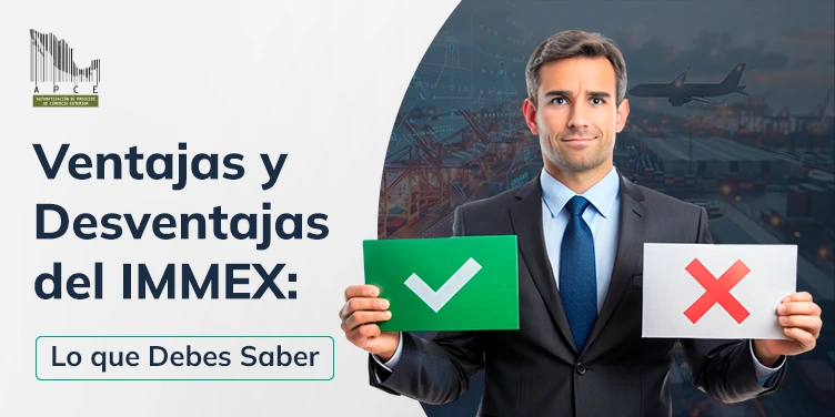 Empresario sosteniendo dos carteles, uno verde con una marca de verificación y otro rojo con una cruz, como portada del artículo Ventajas y Desventajas del IMMEX: [Lo que Debes Saber]